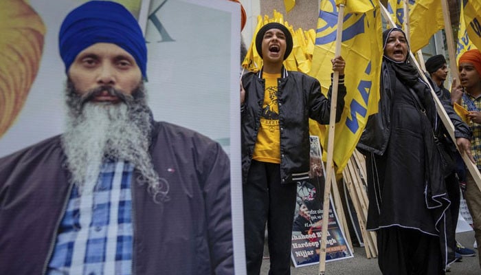 Demonstrations against the killing of the head of the Khalistan Tiger Force in India