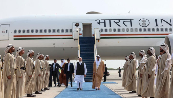 Indian Prime Minister arrived in United Arab Emirates on an official visit