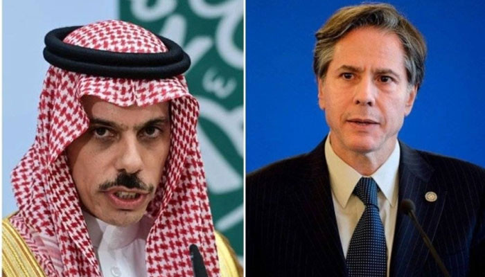 Saudi Foreign Minister Prince Faisal bin Farhan expressed gratitude to his American counterpart