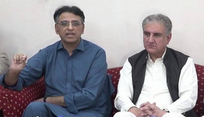 Shah Mehmood, Asad Umar appeared before the JIT chief