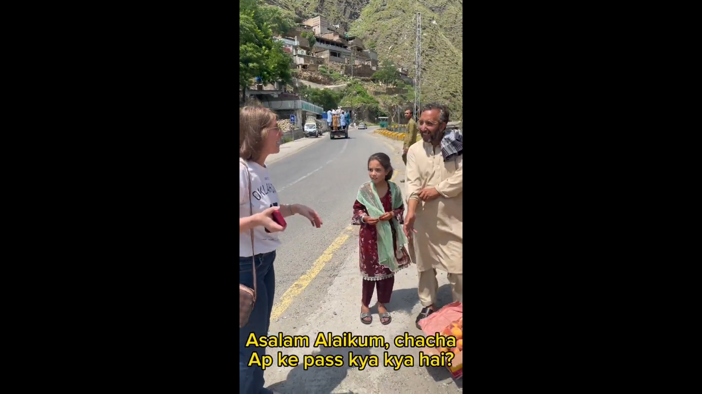 Swat: An interesting conversation between an English woman and a Pathan uncle who do not know the local language