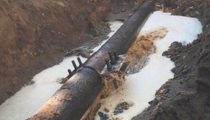 The pipeline supplying water to Karachi burst