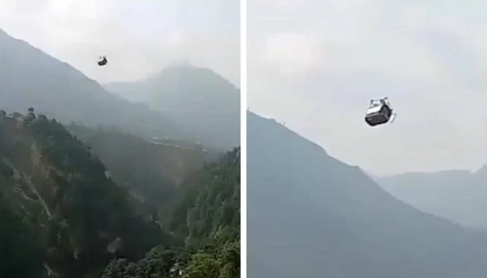 The work of laying the second cable to save the people trapped in the chair lift has started The work of laying the second cable to save the people trapped in the chair lift has started