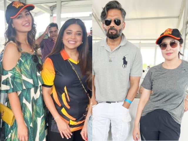 Pakistani actresses meet with Indian actors Sunil Shetty and Nargis Fakhri