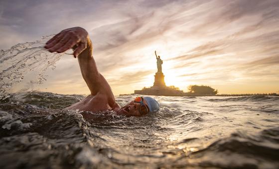 UNEP oceans advocate Lewis Pugh on epic Hudson swim to highlight importance of river health