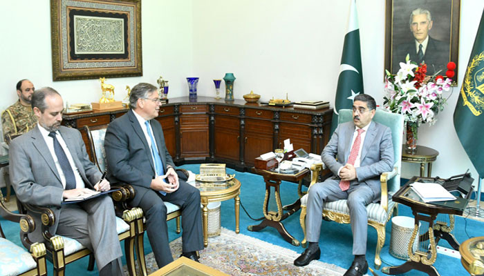 American Ambassador Donald Bloom met with Caretaker Prime Minister Anwar-ul-Haq Kakar