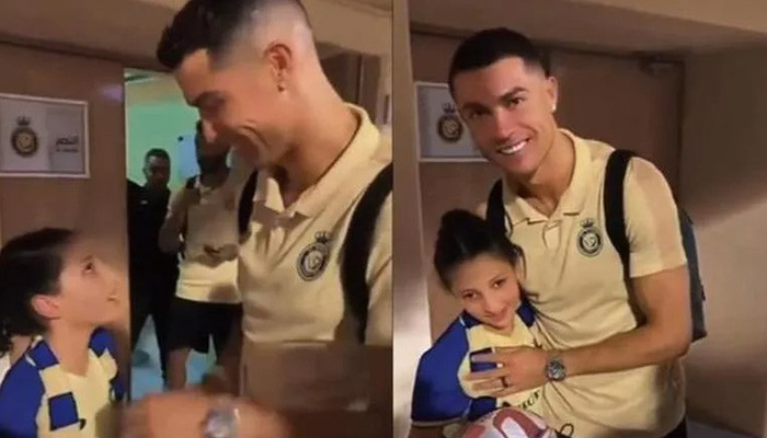 Cristiano Ronaldo meets a blind fan