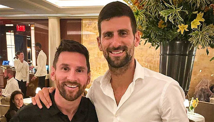 Djokovic and Messi are two legends in one frame