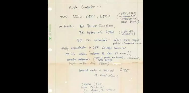 How much would an ad written by Steve Jobs for the Apple One computer sell for?