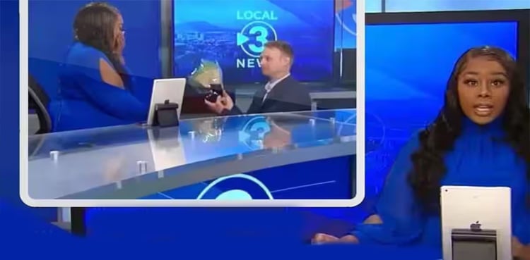 What suddenly happened to the female anchor reading the news in the studio?  , the video went viral