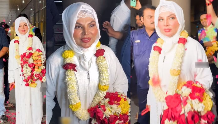 If Muslims can go to temples, a Hindu girl can also go to Kaaba, Rakhi Sawant's statement on her return from Umrah. Screen grabs
