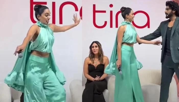 Kiara Advani survives falling on Kareena Kapoor, Arjun Kapoor holds her hand Kiara Advani survives falling on Kareena Kapoor, Arjun Kapoor holds her hand