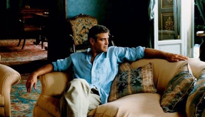 Memorable photo of George Clooney during his stay at his mansion