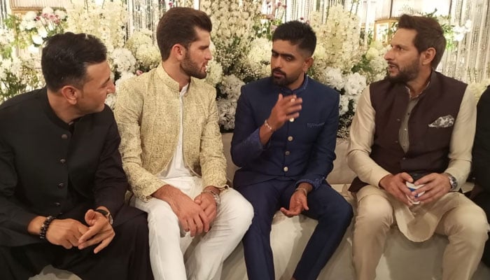 Shaheen Shah Afridi arrived with a procession to pick up the bride