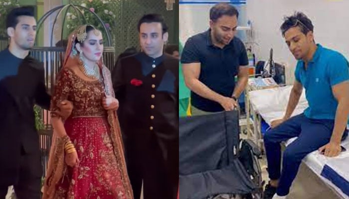 Momin Saqib's sister's wedding despite being injured