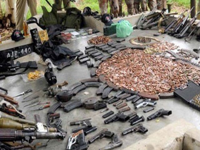 Huge quantity of arms and ammunition recovered from Dalbandin's house