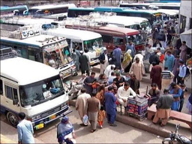 Huge increase in inter-provincial transport fares The fare from Peshawar to other cities has been increased by 500 to 1,000 rupees and from Peshawar to Karachi by 3,000 rupees, passengers (Photo: File)