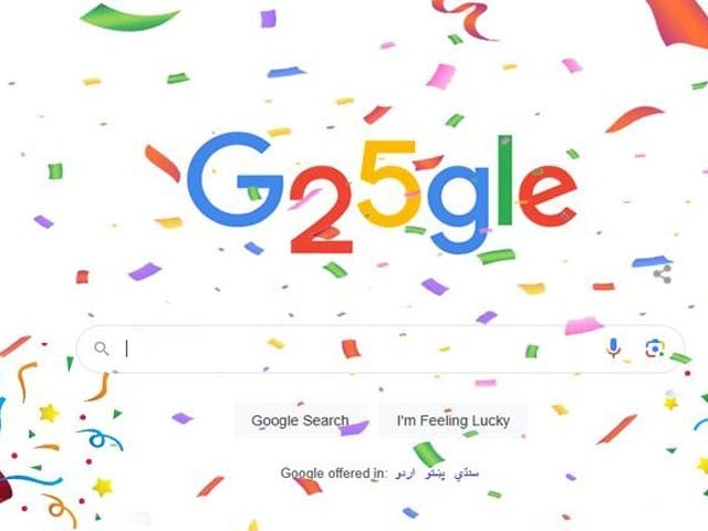 Search engine 'Google' has turned 25 years old Photo: Screen grab