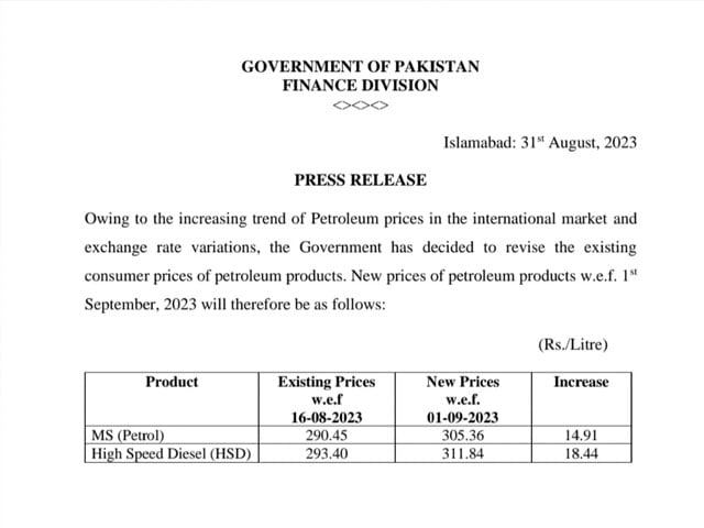 A huge increase in petrol price by around Rs.15