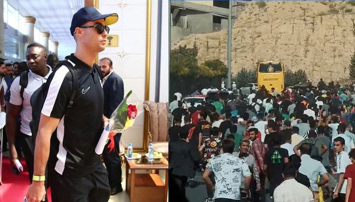 Cristiano Ronaldo received a warm welcome before the match in Iran