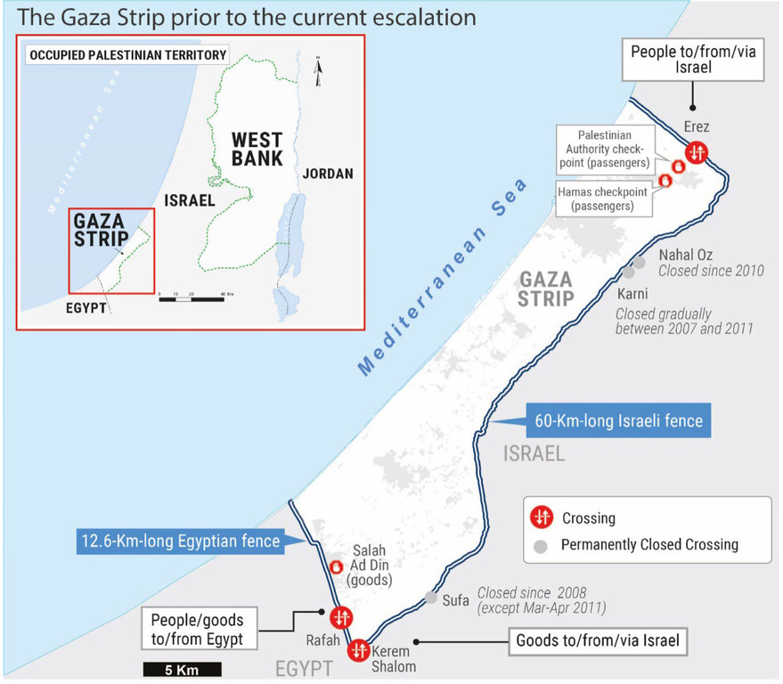 The Gaza Strip prior to the current escalation. The Gaza Strip prior to the current escalation.