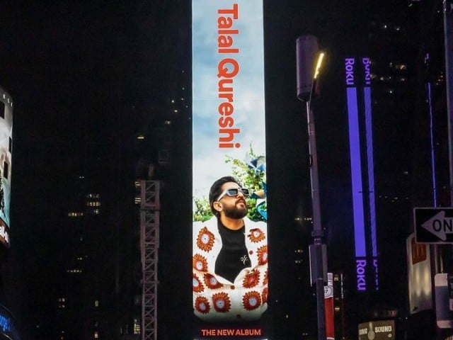 Pakistani artist Talal Qureshi graced New York Times Square Photo: Instagram