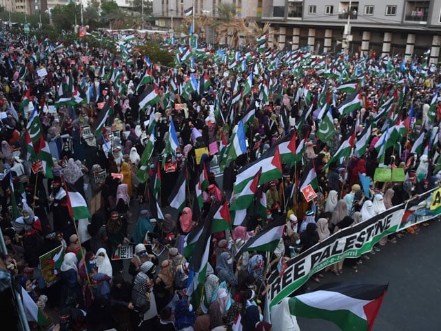 Nationwide protests against Israeli aggression, "Palestine March" in Karachi