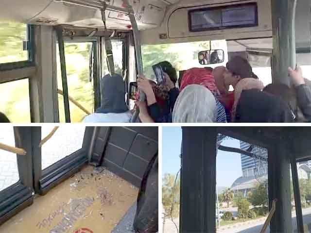 Rawalpindi Islamabad metro bus driver's negligence caused an accident The accident occurred due to the negligence of the driver (Photo: Screengrab).