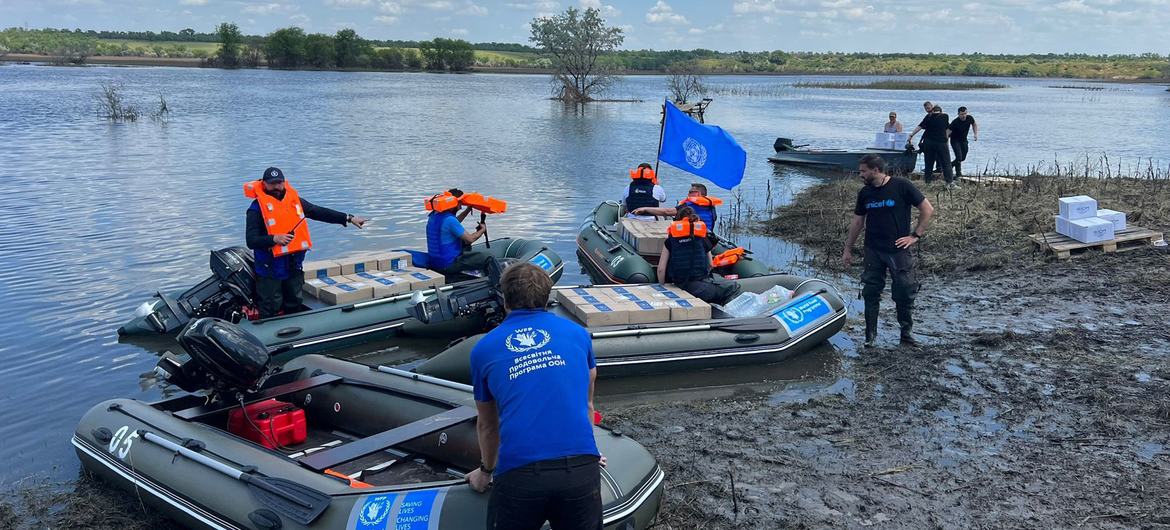 UN agencies and humanitarian partners continue to support the urgent needs of people affected by the Kakhovka Dam blast in eastern Ukraine.