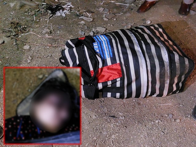 A tortured body of a woman was found in a bag in Karachi