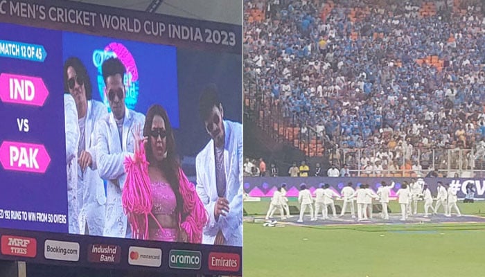 In the innings break of the India-Pakistan match, the music started playing