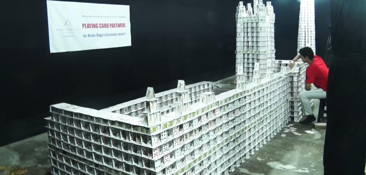 India: New world record for replicating 4 buildings from playing cards