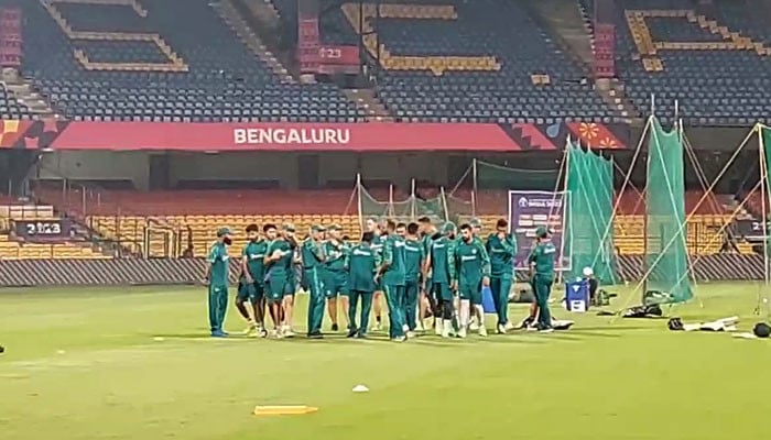 Pakistan cricket team's first practice session in Bengaluru