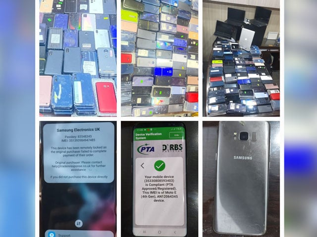 Raid in President Electronic Market;  250 smuggled and stolen mobile phones recovered