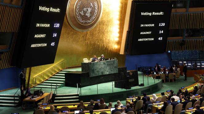 The United Nations General Assembly passed a resolution for a cease-fire in Gaza