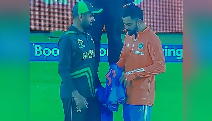 Virat Kohli gave two of his playing shirts to Babar Azam