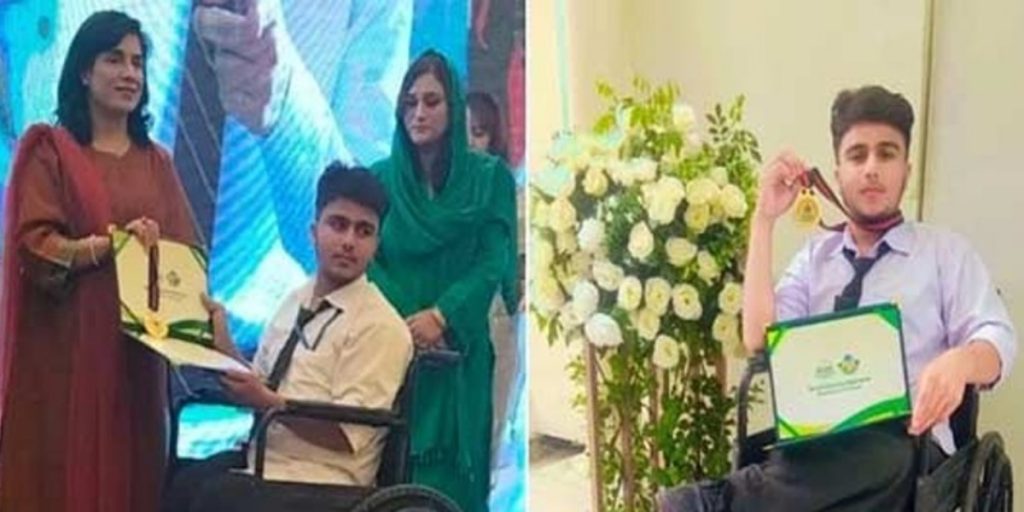 A disabled student has crossed an important milestone