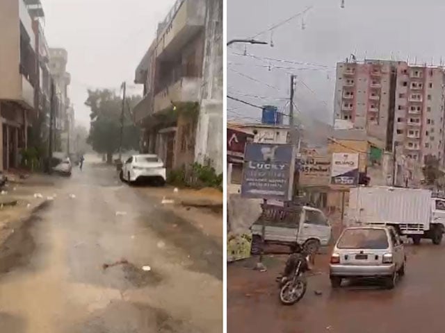 Slight coolness after rain in different parts of Karachi