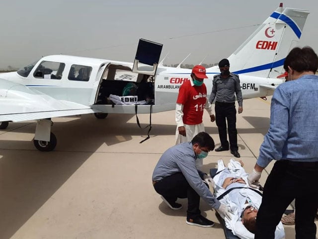 Air ambulance service of Edhi Foundation restored after five years