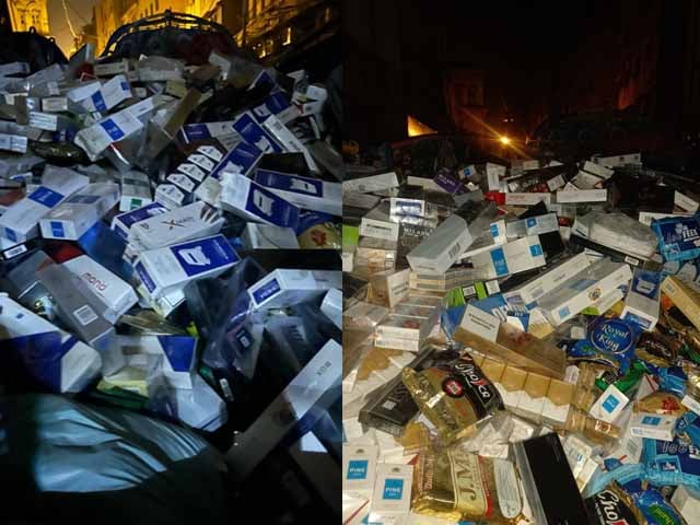 Karachi: Smuggled cigarettes and other goods worth 10 crores were recovered from Bolton Market