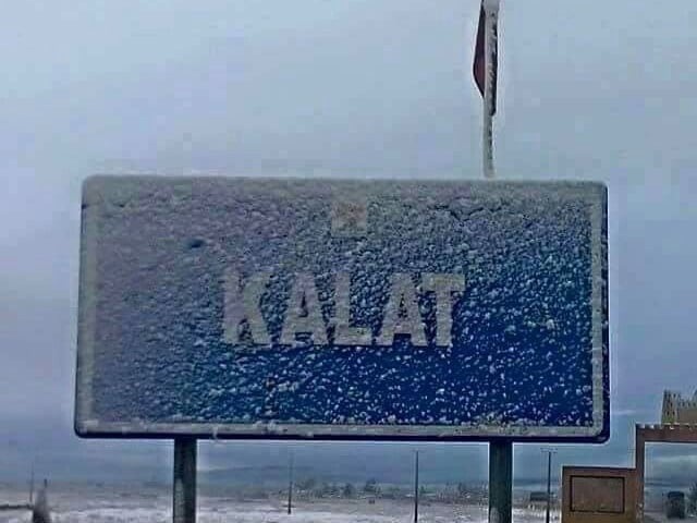 The mercury dropped below freezing in Kalat