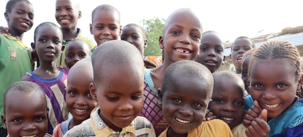Children in Maroua, Domayo, in the Far North of Cameroon, a region impacted by the conflict in the Lake Chad region coupled with climate change.