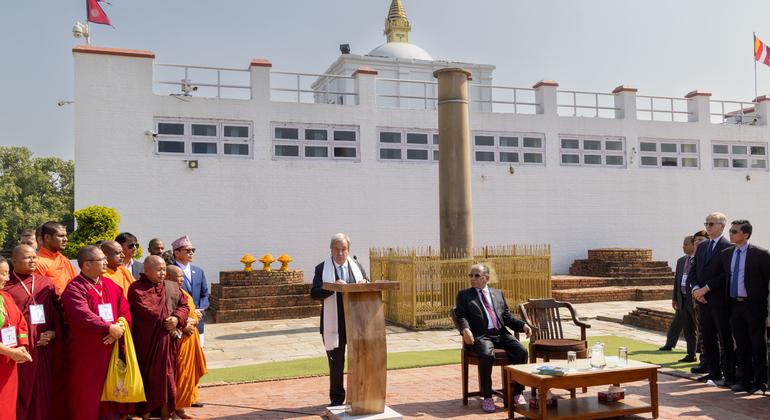 On sacred ground in Nepal, UN chief calls for global action for peace