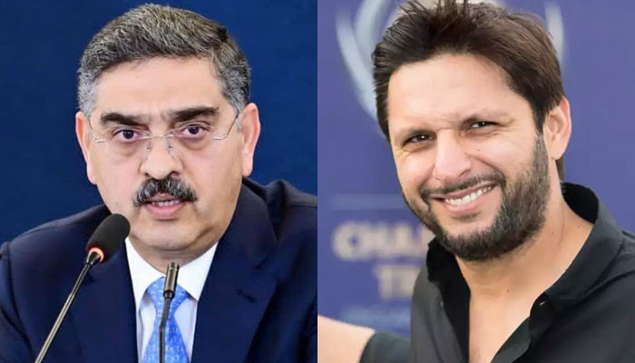 Shahid Afridi meeting with Caretaker Prime Minister Anwar Haq Kakar