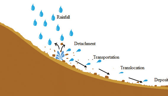 Raindrops and soil erosion