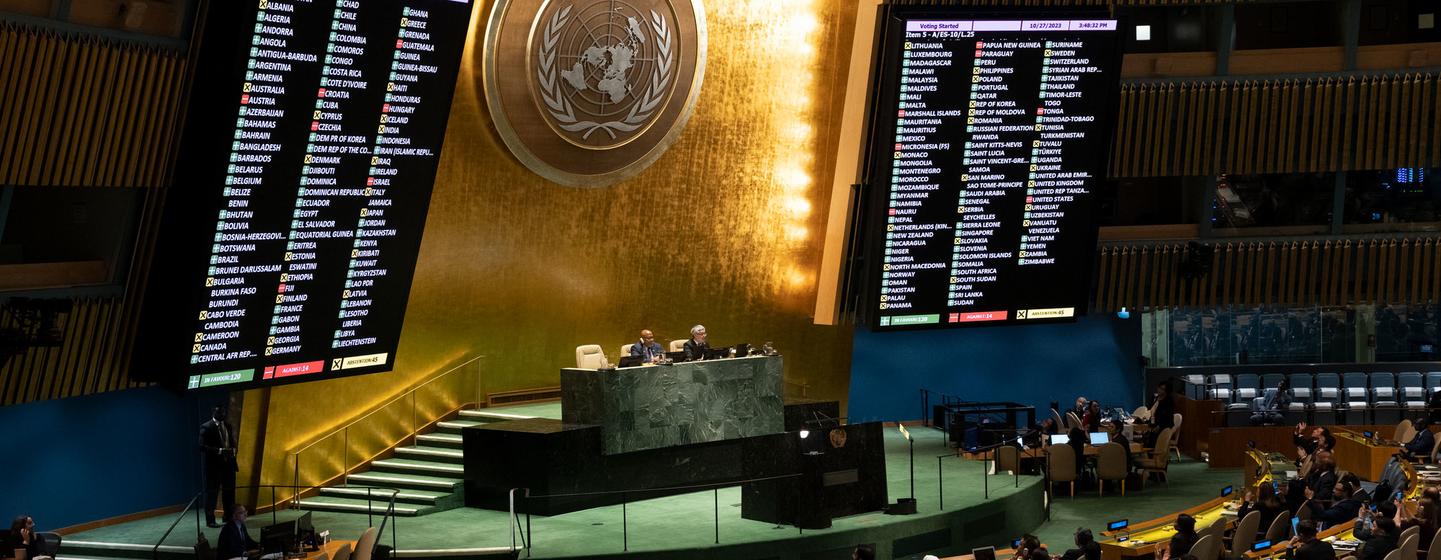 General Assembly adopts resolution on Protection of Civilians and Upholding Legal and Humanitarian Obligations in Gaza.