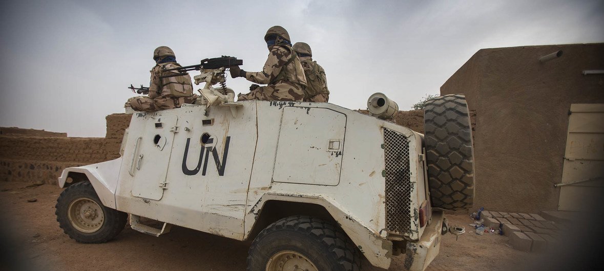 UN peacekeepers from Chad patrol the streets of Kidal, Mali, in 2016. (file)