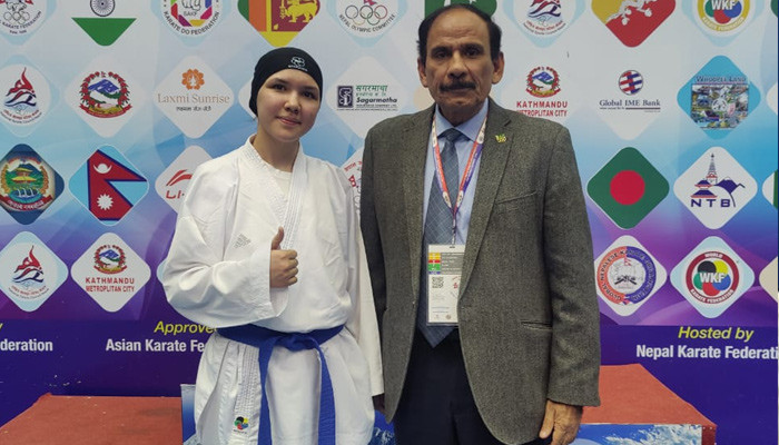 Arzoo of Pakistan won the gold medal in the 7th South Asian Karate Championship