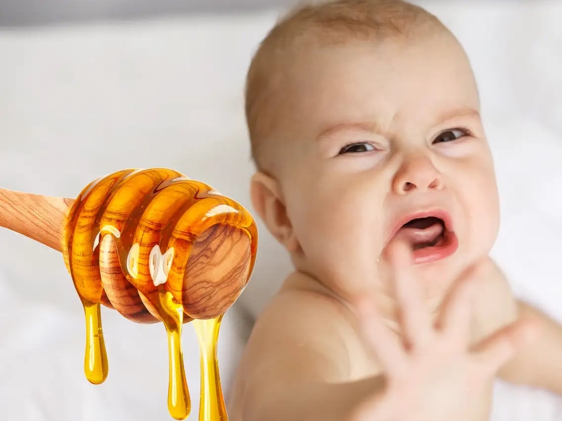 Immediately stop feeding honey to infants