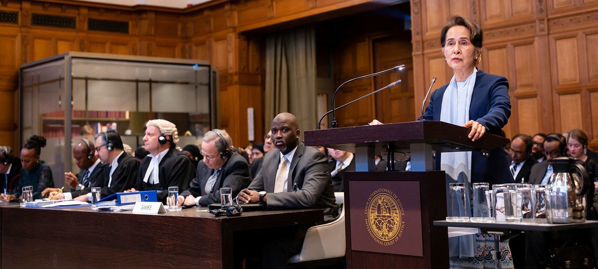 Aung San Suu Kyi appears at the UN International Court of Justice (ICJ) on 11 December 2019.